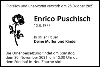 Traueranzeige von Enrico Puschisch von lausitzer_rundschau