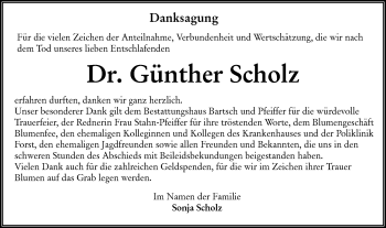 Traueranzeige von Günther Scholz von lausitzer_rundschau