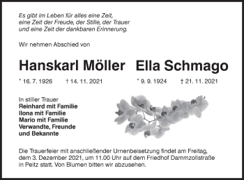 Traueranzeige von Hanskarl Möller von lausitzer_rundschau