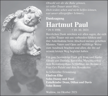 Traueranzeige von Hartmut Paul von lausitzer_rundschau