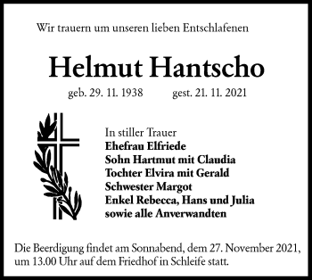 Traueranzeige von Helmut Hantscho von lausitzer_rundschau