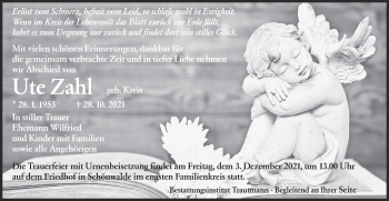 Traueranzeige von Ute Zahl von lausitzer_rundschau