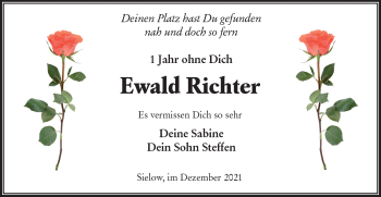 Traueranzeige von Ewald Richter von lausitzer_rundschau
