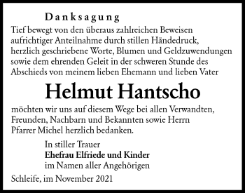 Traueranzeige von Helmut Hantscho von lausitzer_rundschau