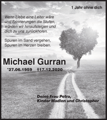 Traueranzeige von Michael Gurran von lausitzer_rundschau