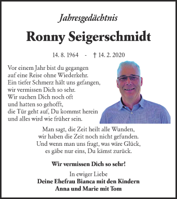 Traueranzeige von Ronny Jo Seigerschmidt von LAUSITZER_RUNDSCHAU