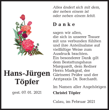 Traueranzeige von Hans-Jürgen Töpfer von lausitzer_rundschau