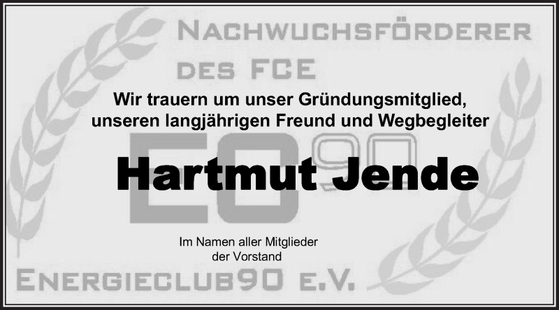  Traueranzeige für Hartmut Jende vom 27.02.2021 aus lausitzer_rundschau