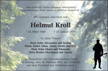 Traueranzeige von Helmut Kroll von lausitzer_rundschau