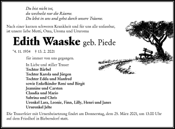 Traueranzeige von Tochter Bärbel von lausitzer_rundschau