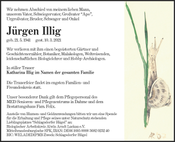 Traueranzeige von Jürgen Illig von lausitzer_rundschau