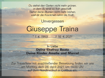 Traueranzeige von Giuseppe Traina von lausitzer_rundschau