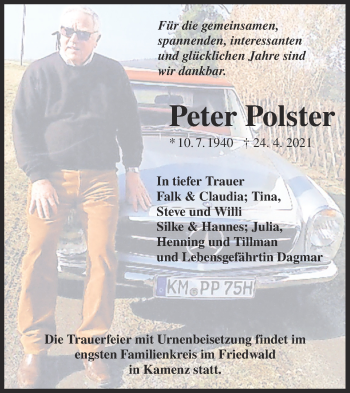 Traueranzeige von Peter Polster von lausitzer_rundschau