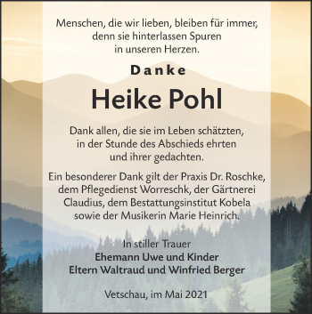 Traueranzeige von Heike Pohl von lausitzer_rundschau