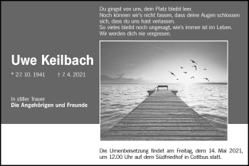 Traueranzeige von Uwe Keilbach von lausitzer_rundschau