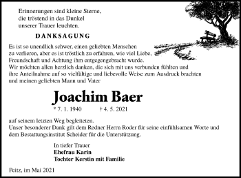 Traueranzeige von Joachim Baer von lausitzer_rundschau