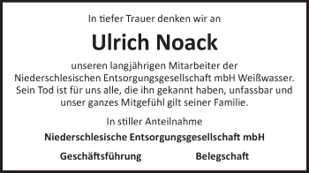 Traueranzeige von Ulrich Noack von lausitzer_rundschau