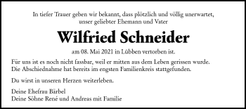 Traueranzeige von Wilfried Schneider von lausitzer_rundschau