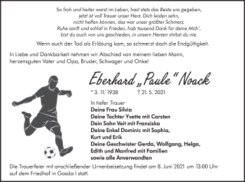 Traueranzeige von Eberhard Noack von lausitzer_rundschau