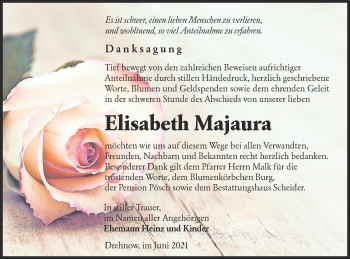 Traueranzeige von Elisabeth Majaura von lausitzer_rundschau