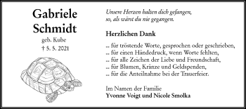 Traueranzeige von Gabriele Schmidt von lausitzer_rundschau