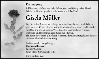 Traueranzeige von Gisela Müller von lausitzer_rundschau
