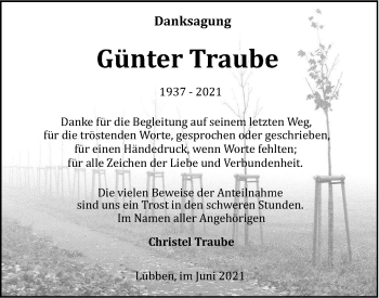 Traueranzeige von Günter Traube von lausitzer_rundschau