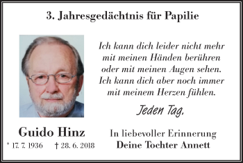 Traueranzeige von Guido Hinz von lausitzer_rundschau