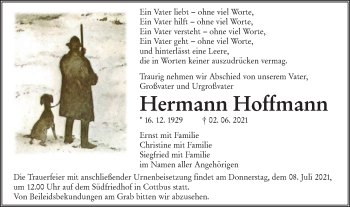 Traueranzeige von Hermann Hoffmann von lausitzer_rundschau