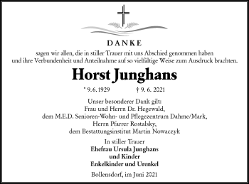 Traueranzeige von Horst Junghans von lausitzer_rundschau