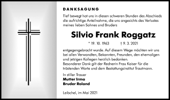 Traueranzeige von Silvio Frank Roggatz von lausitzer_rundschau