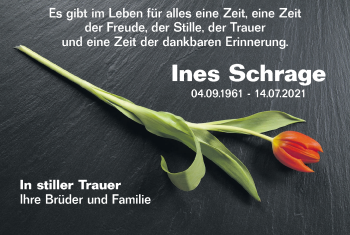 Traueranzeige von Ines Schrage von lausitzer_rundschau