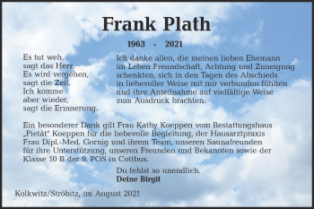 Traueranzeige von Frank Plath von lausitzer_rundschau