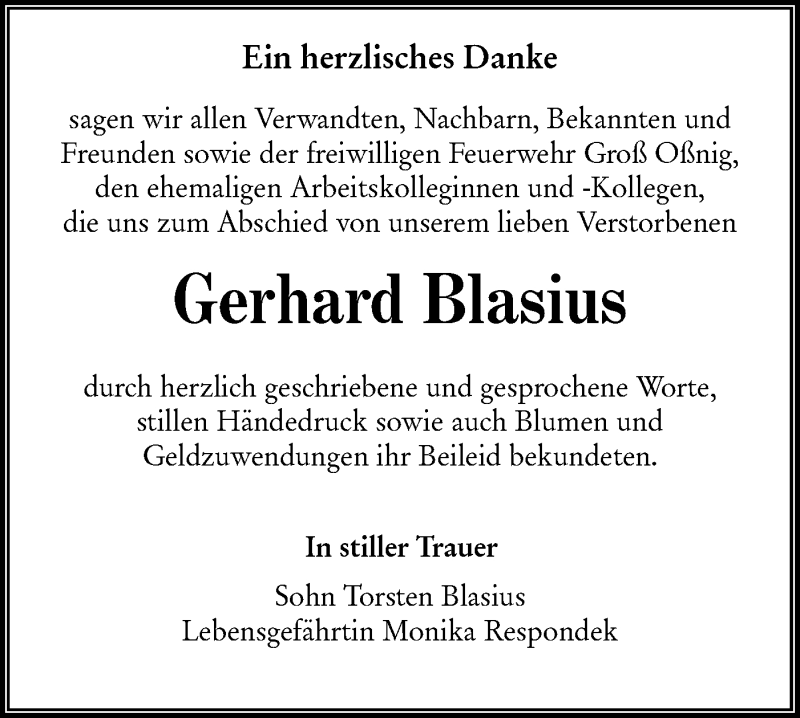  Traueranzeige für Gerhard Blasius vom 28.08.2021 aus lausitzer_rundschau