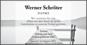 Traueranzeige von Werner Schröter von lausitzer_rundschau