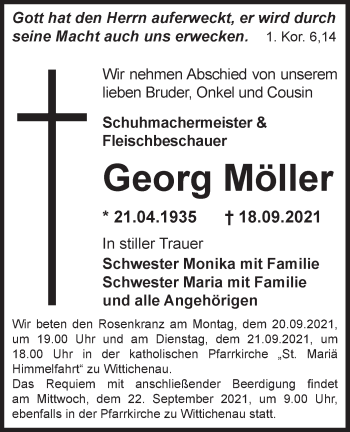 Traueranzeige von Georg Möller von lausitzer_rundschau