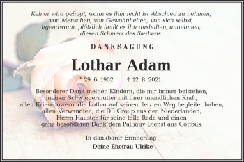 Traueranzeige von Lothar Adam von lausitzer_rundschau