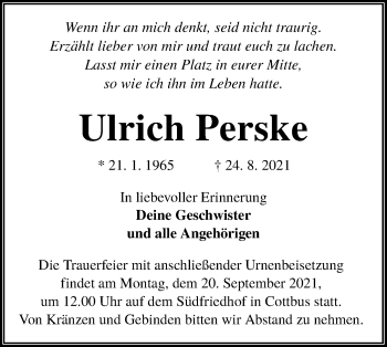 Traueranzeige von Ulrich Perske von lausitzer_rundschau