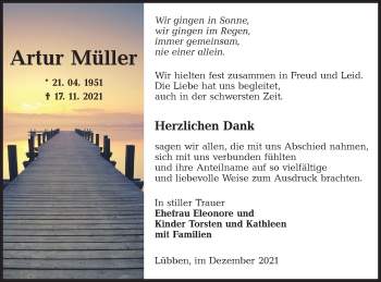 Traueranzeige von Artur Müller von lausitzer_rundschau