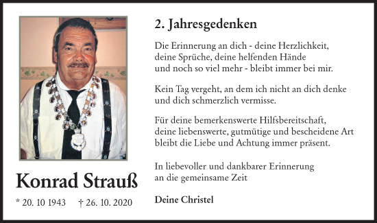 Traueranzeige von Konrad Strauß von lausitzer_rundschau