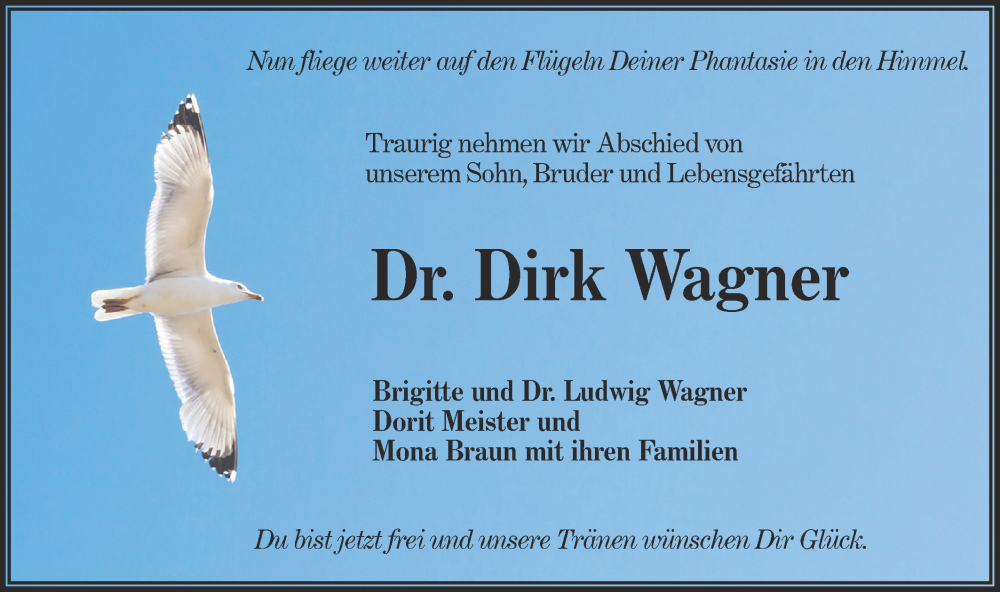  Traueranzeige für Dirk Wagner vom 26.11.2022 aus lausitzer_rundschau