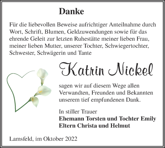 Traueranzeige von Katrin Nickel von lausitzer_rundschau