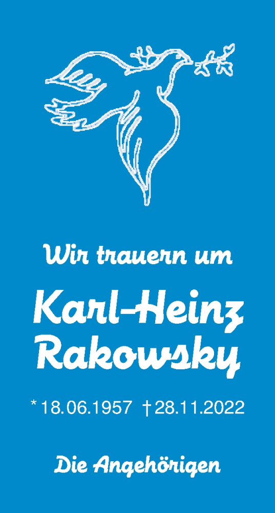 Traueranzeige von Karl-Heinz Rakowsky von lausitzer_rundschau