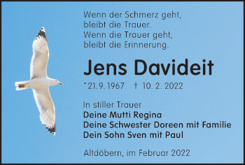 Traueranzeige von Jens Davideit von lausitzer_rundschau