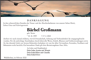 Traueranzeige von Bärbel Großmann von lausitzer_rundschau