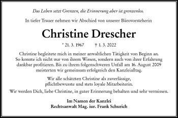 Traueranzeige von Christine Drescher von lausitzer_rundschau