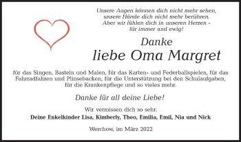 Traueranzeige von Margret  von lausitzer_rundschau