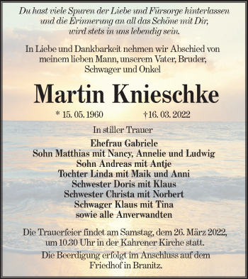 Traueranzeige von Martin Knieschke von lausitzer_rundschau