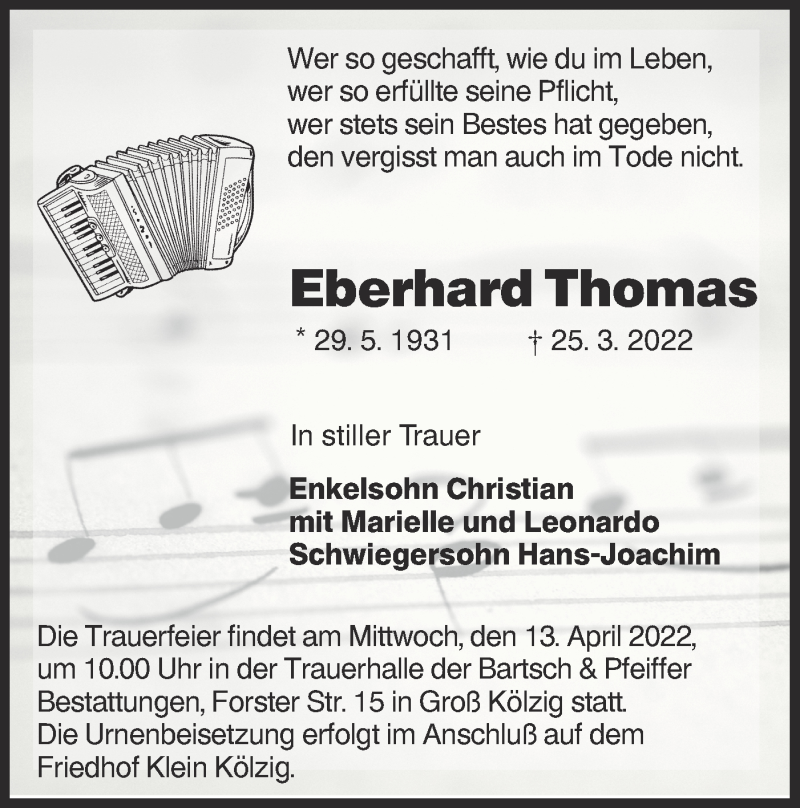 Traueranzeige für Eberhard Thomas vom 02.04.2022 aus lausitzer_rundschau