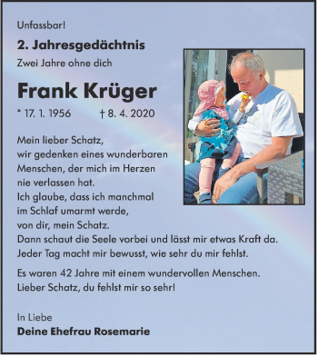 Traueranzeige von Frank Krüger von lausitzer_rundschau